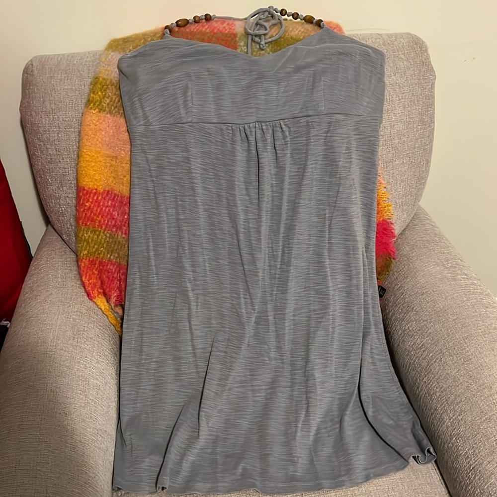 NWOT Tommy Bahama Ashby Rib Halter Dress in pretty gray/blue color!!! - Picture 1 of 4
